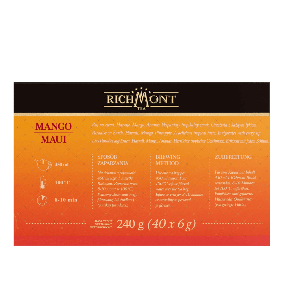  Owocowo-Ziołowa Herbatka Richmont Mango Maui 40 Saszetek